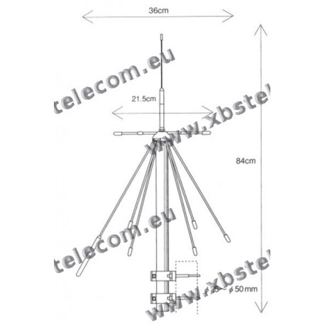 DIAMOND - D-190 - Discone 84 cm - 100 MHz bis 1,5 GHz