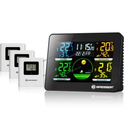 BRESSER - Thermo Hygro Quadro NLX - Thermo-Hygrometer with 3 Outdoor Sensors